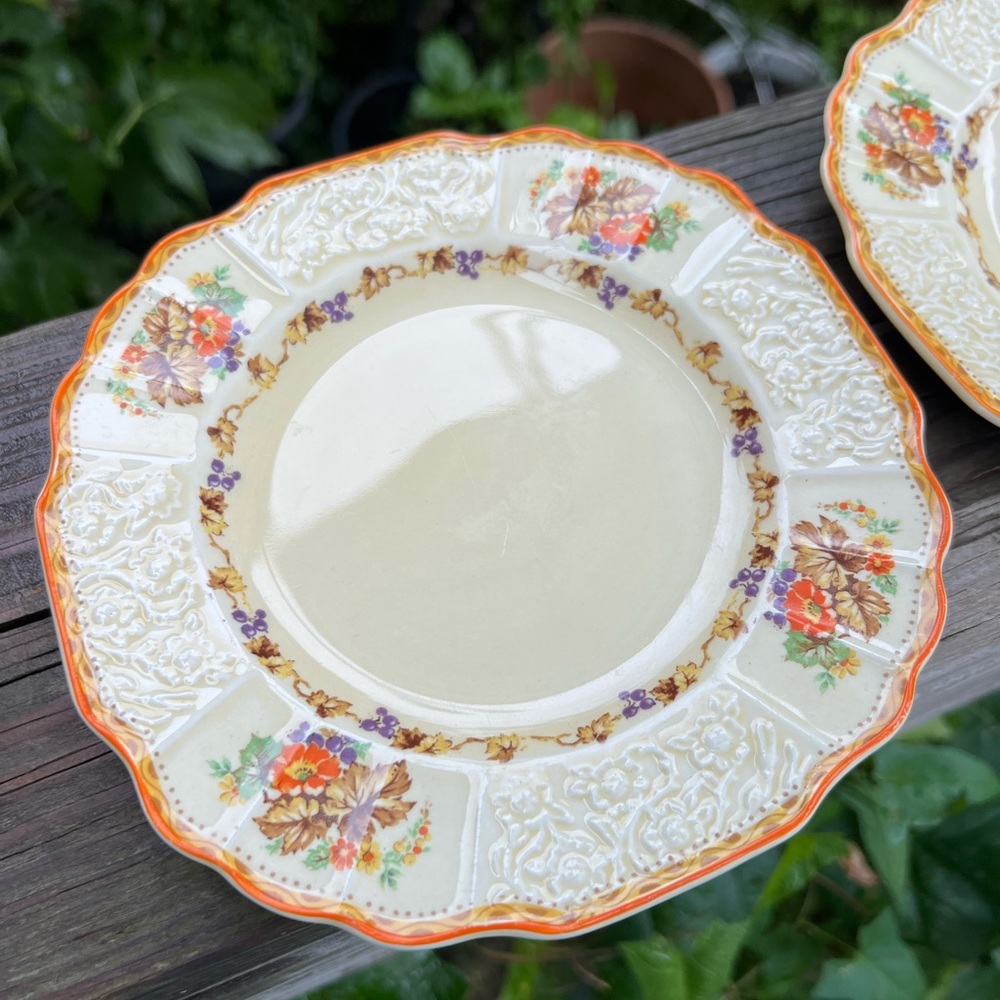 Two Vintage Myott Staffordshire Bread and Butter Plates Set